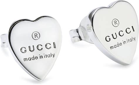 Orecchini Trademark Heart Gucci in argento 925 con incisione.